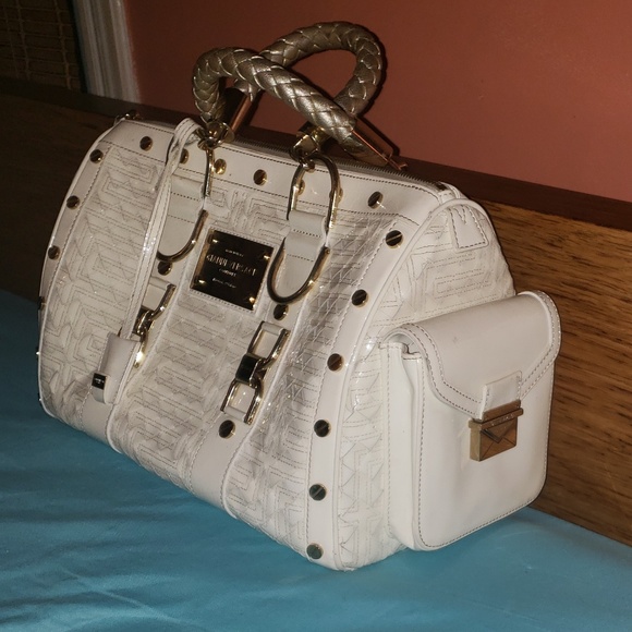 Versace Madonna Vernice Winter White Boston Bag - Picture 4 of 8